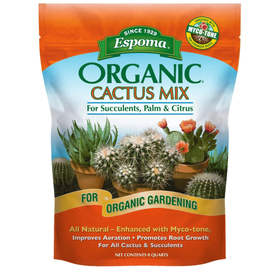 Cactus Potting Mix, Natural & Organic Soil for Cactus, Succulent, Palm, and Citrus, 8 Qt - Bumble Plants