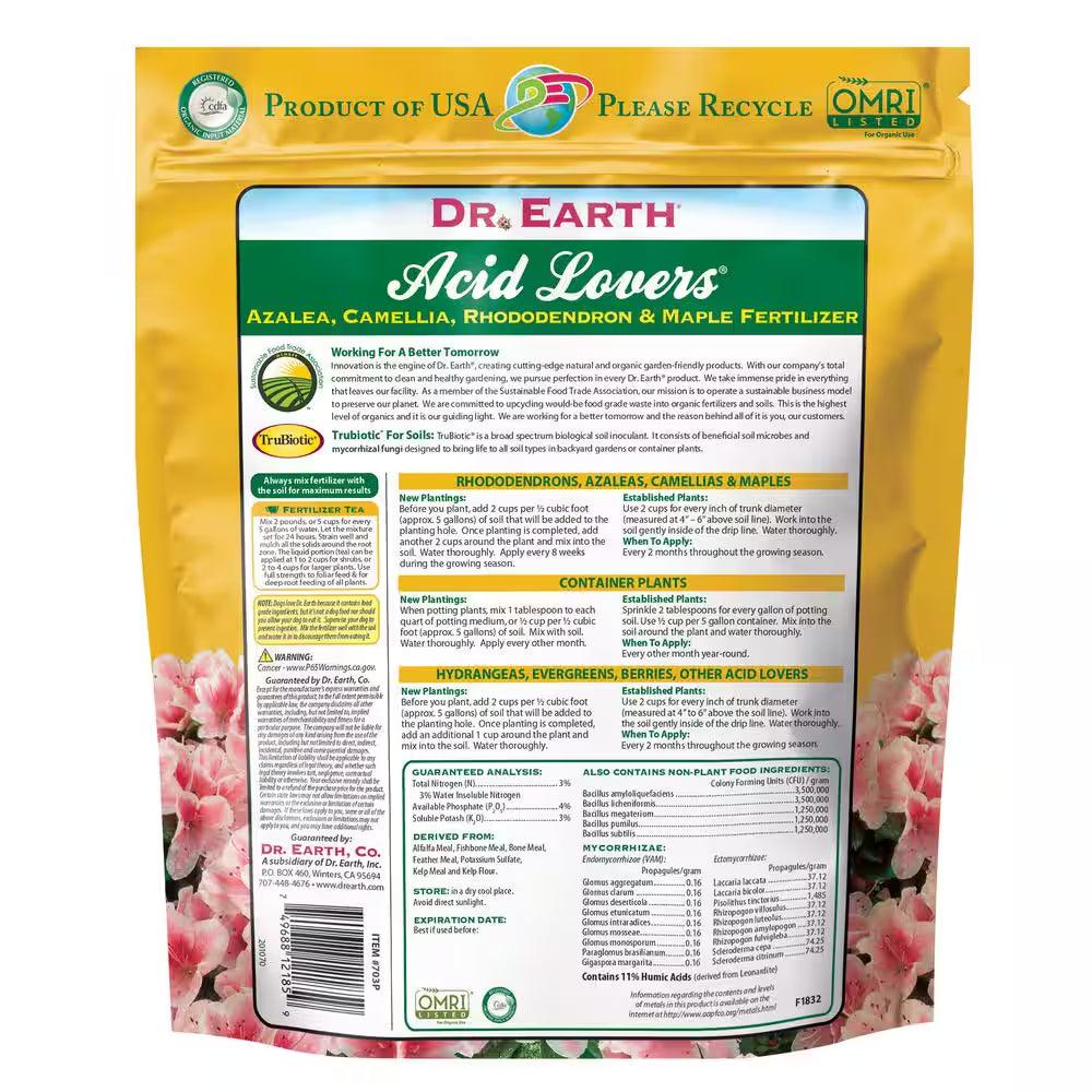 4 Lbs. Organic Acid Lovers Azalea Camellia Rhododendron and Maple Fertilizer Dry Fertilizer - Bumble Plants