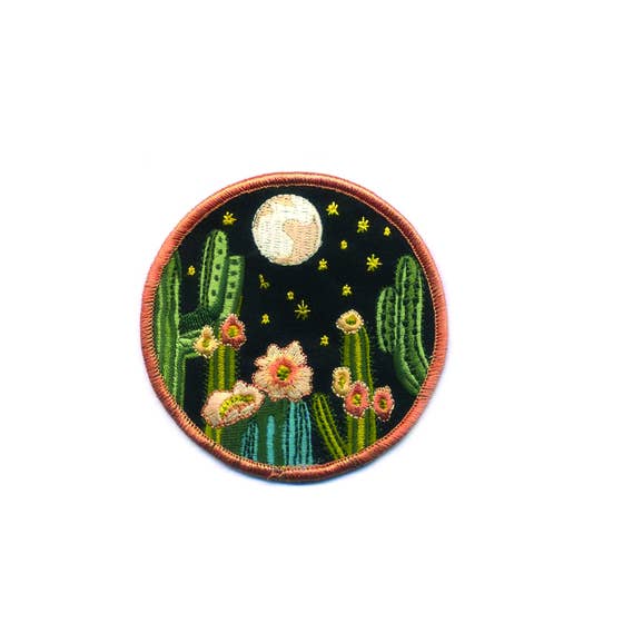 Starry Night Cactus Iron On Patch - Bumble Plants