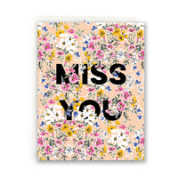 "Miss You" Floral Card - Bumble Plants